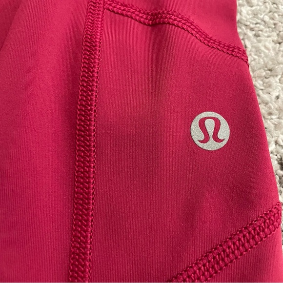 Lululemon Fast Free Cropped Tight 25 x 21 Women’s Size 4 Red Pocket Leggings - Picture 4 of 12